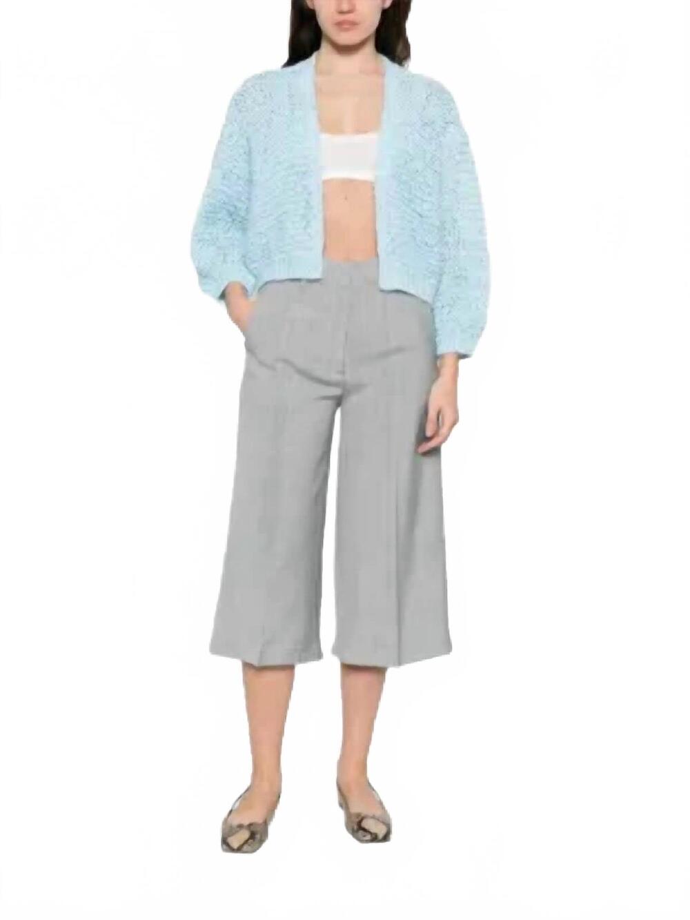 NEW FORTE FORTE women's open-front cardigan in azure